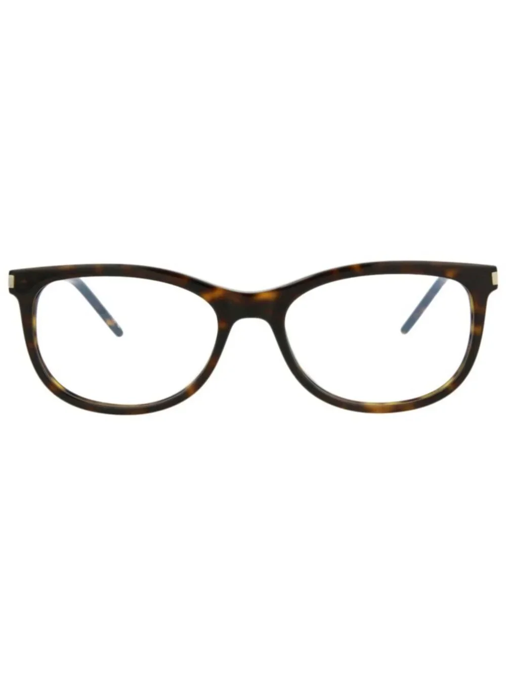 New Saint Laurent Women's Eyeglasses Round Oval Acetate Frame Havana Silver